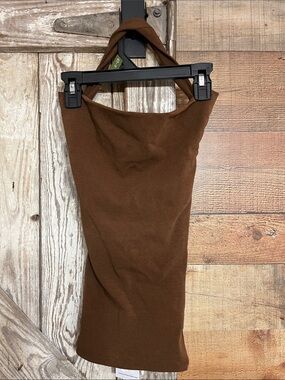 WeWoreWhat Brown Halter Cowl  Top-NWOT